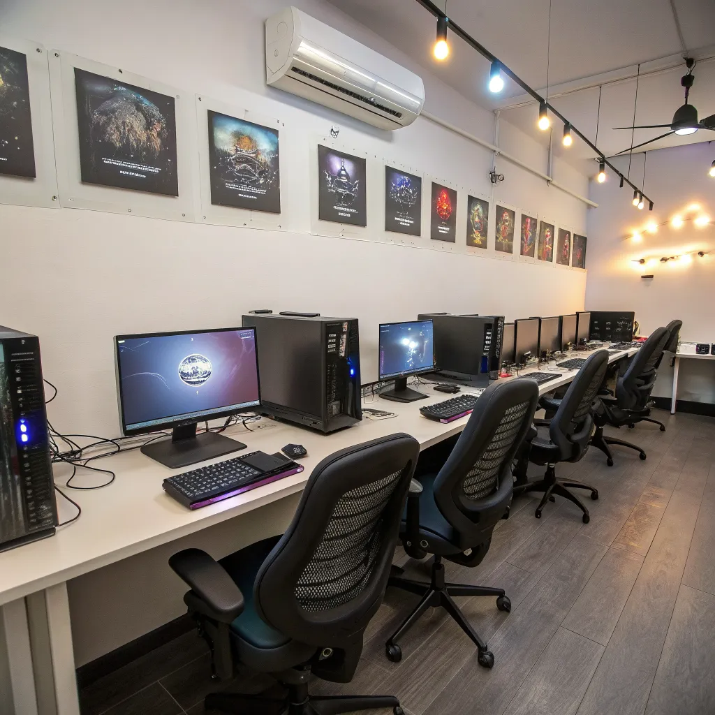 Interior de sala de PC moderna